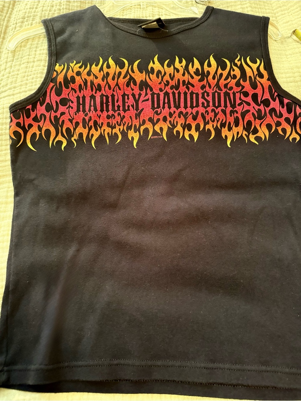 Harley-Davidson Black Tank with Red and Yellow Flame Band